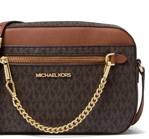 michael kors brown jet set large crossbody bag